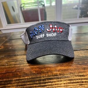 Ron Jon Surf Shop visor (dark gray with stars and stripes logo)
